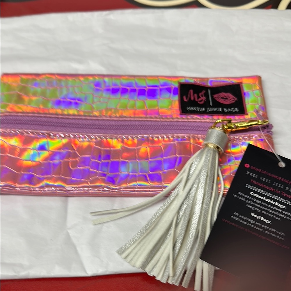 Makeup Junkie Holographic Makeup Junkie Bag with Tassel